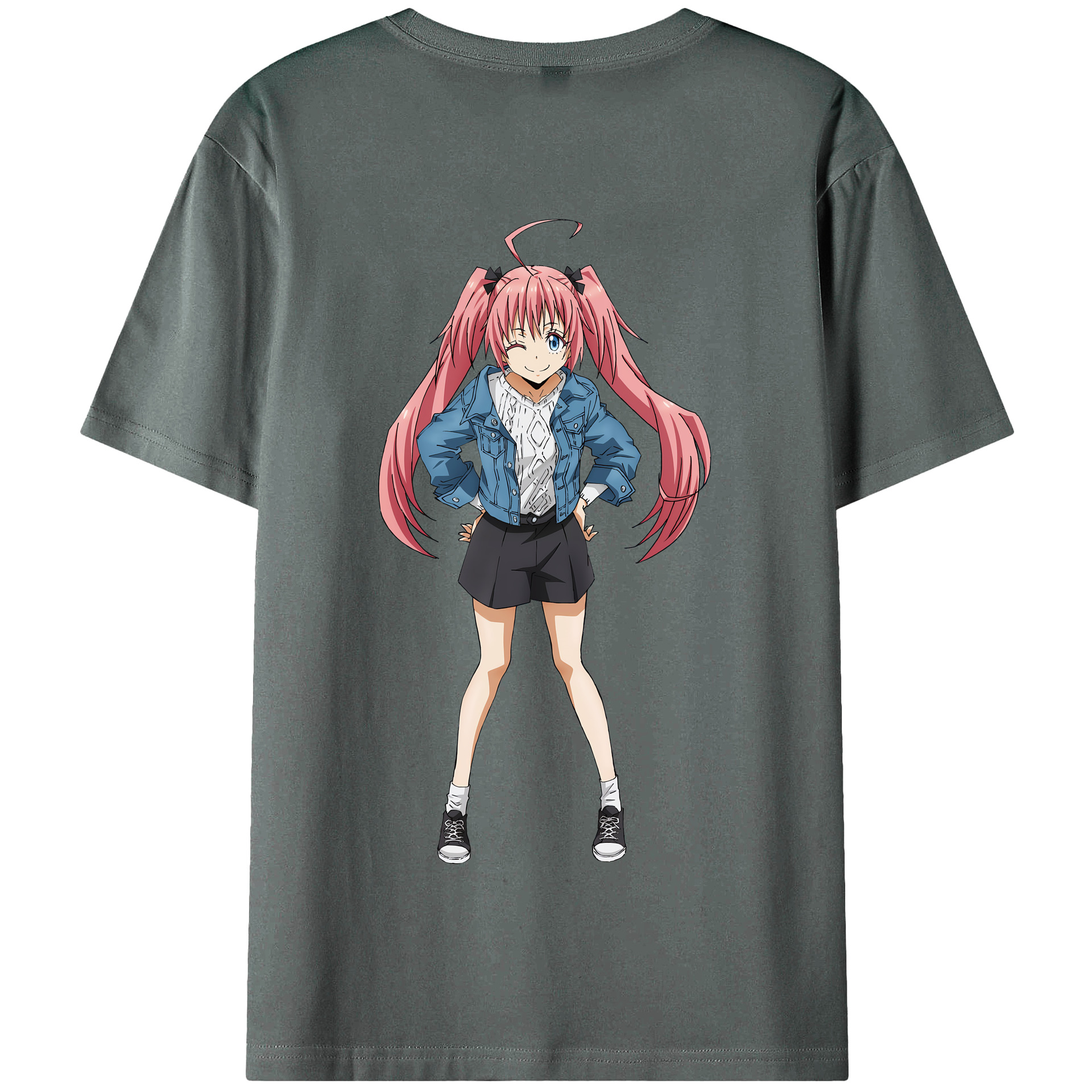 （画像用） 転スラ Regarding Reincarnated to Slime 綿100％半袖Tシャツ（背面プリント）
